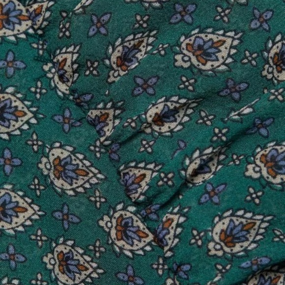 VERONICA BEARD 100% SILK MARIPOSA SEAGLASS GREEN RUCHED PAISLEY MIDI DRESS sz 20 - Picture 4 of 14